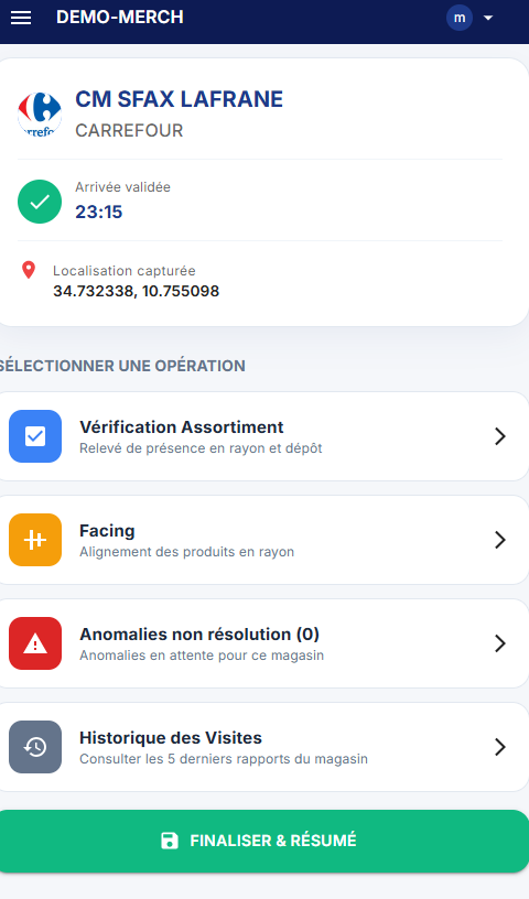 Tâches avec check-in